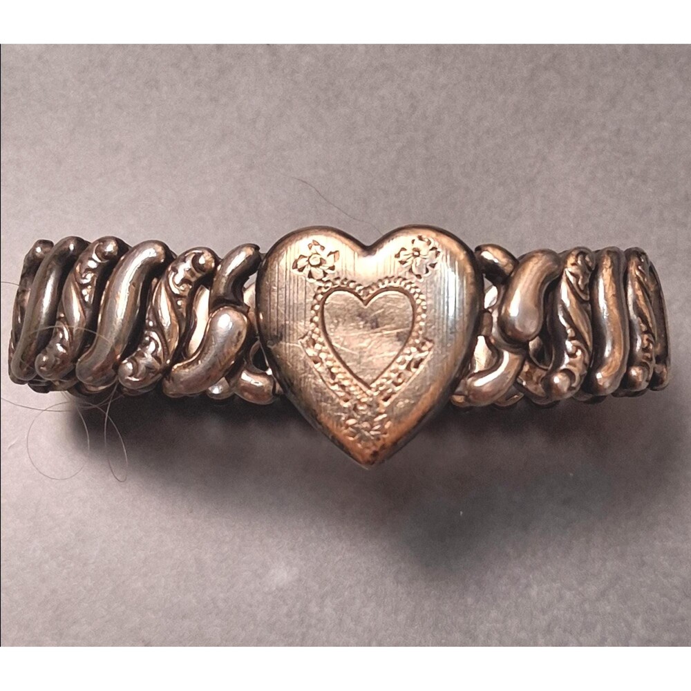 Vintage American Queen Sweetheart Bracelet Sterling Heart Expansion